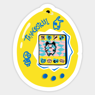 Original Tamagotchi - Yellow with Blue Sticker